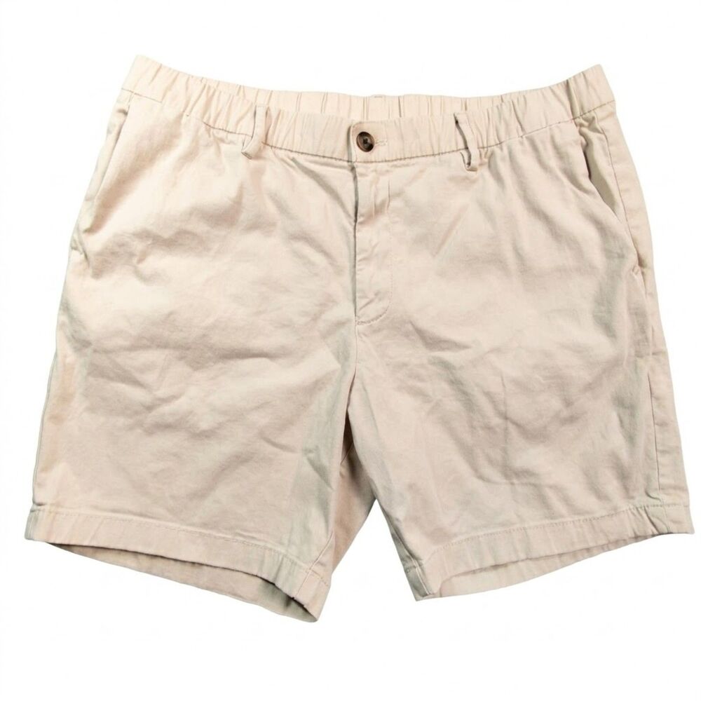 Bearbottom Men’s Khaki Stretch Chino Shorts XL 7” Inseam Cotton Spandex